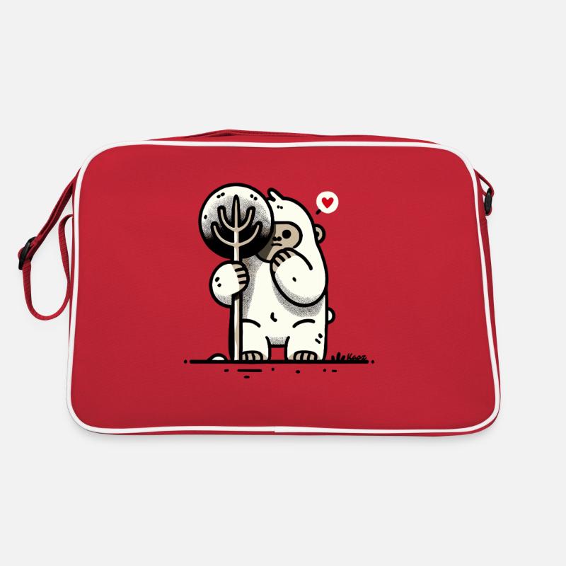 Little gorilla hiding behind a tree Retro Bag