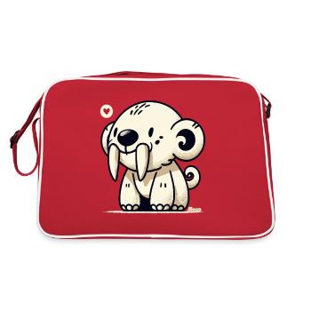 Mignon animal à dents de sabre - Sac Retro - rouge/blanc - Dos