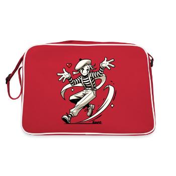 French pantomime in Japan comic style - Retro Bag - red/white - Back