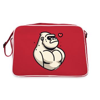 Fort, fier et charmant – Gorille - Sac Retro - rouge/blanc - Dos