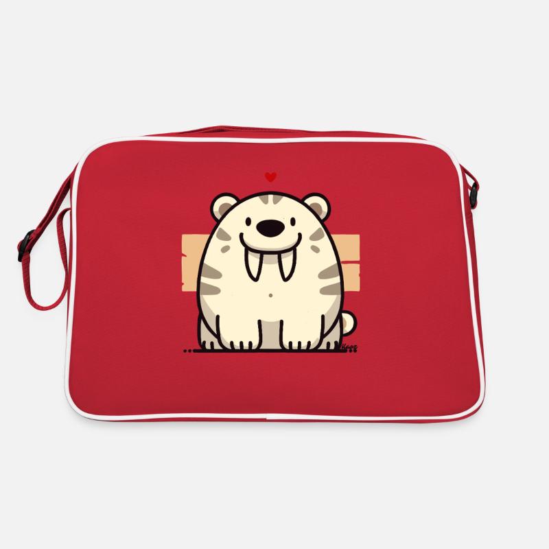 Cuddly Sabertooth Tiger with Heart Retro Bag