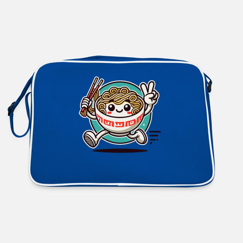Bol de ramen en cours d’exécution avec signe de paix Sac Retro