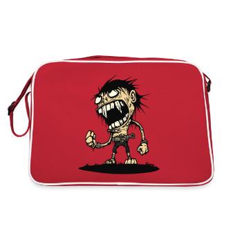 Hungry angry caveman - Retro Bag - red/white - Back