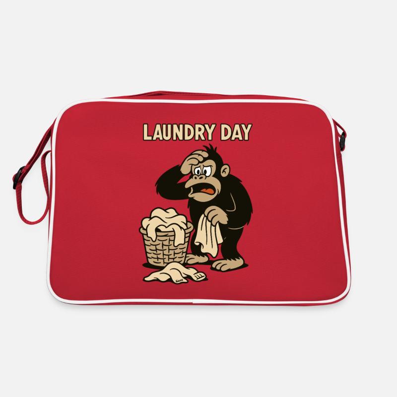 Laundry day at the overwhelmed monkey Retro Bag