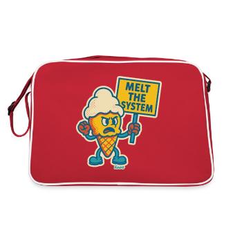 Rebellious with "Melting the System" - Retro Bag - red/white - Back