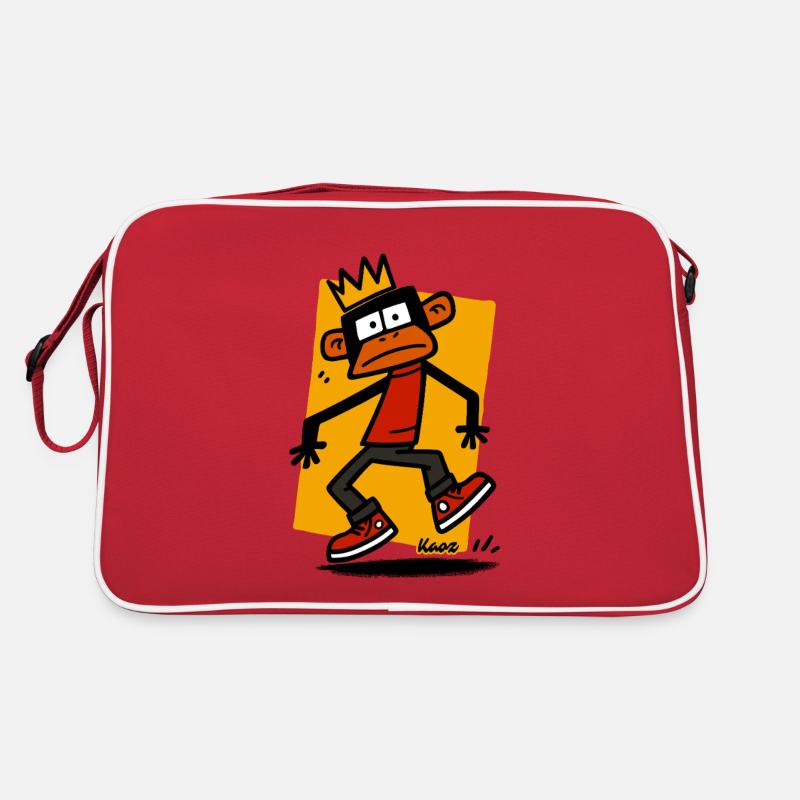 Affe mit Krone – Der verwirrte Prinz Retro Tasche