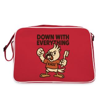 Down with Everything: Anarcho-Rage Bird - Retro Bag - red/white - Back