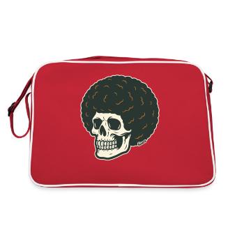 The skull with the round hair from the depths - Retro Bag - red/white - Back