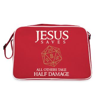 Role Play Jesus Saves, RPG Dice - Retro Bag - red/white - Back