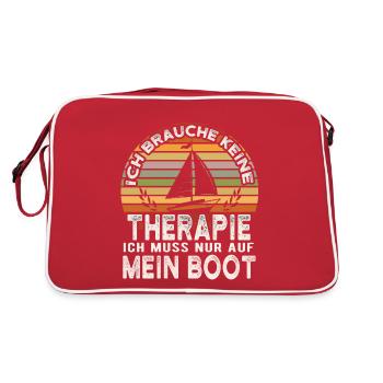 Boot, Boot Fahrer geschenk, Segeln Segelturn - Retro Tasche - Rot/Weiß - Hinten