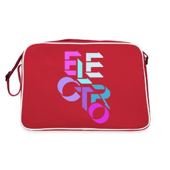 Electro Muisk, DJ, House Elektro Charts - Retro Tasche - Rot/Weiß - Hinten