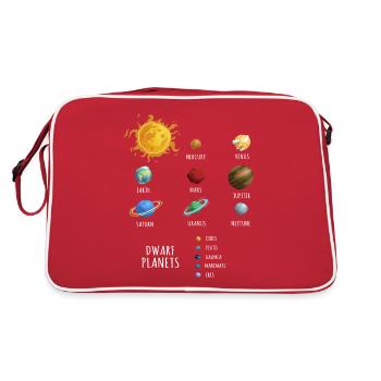 Dwarf Planets, dwarf planets in the solar system - Retro Bag - red/white - Back