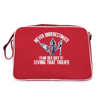 Ne sous-estimez jamais un triathlon de vieil homme - Sac Retro - rouge/blanc - Dos