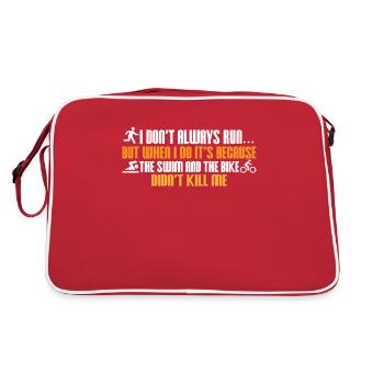 Je ne cours pas toujours le triathlon - Sac Retro - rouge/blanc - Dos