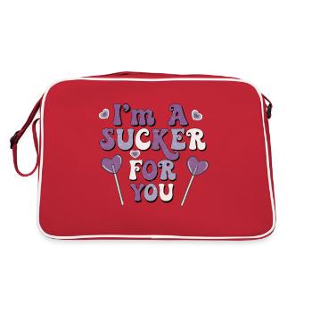 I'm a sucker for you retro valentines - Retro Bag - red/white - Back