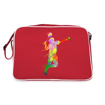 Badminton Paper Cut Squash - Retro Bag - red/white - Back