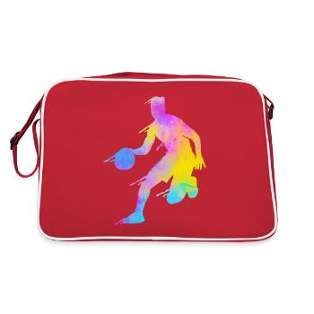 Basketball Colorful Splashes - Retro Bag - red/white - Back