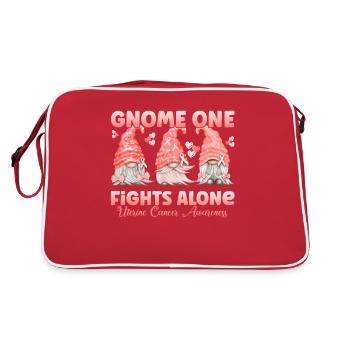 Gnome One fights uterine cancer - Retro Bag - red/white - Back