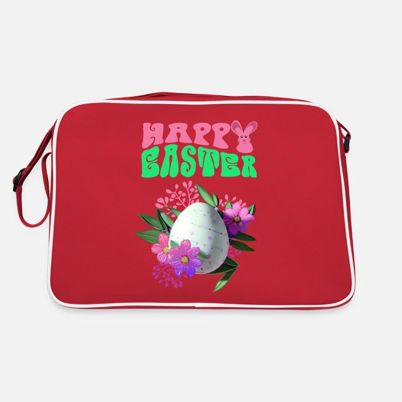 Happy Easter Flowers Easter Egg Retro Bag