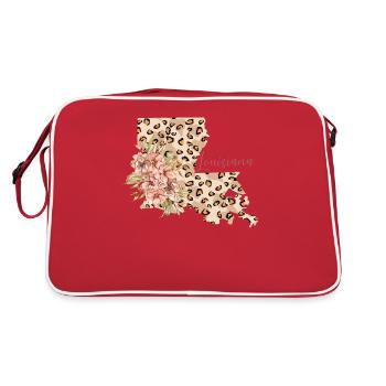 Louisiana Leopard-muster-karte - Retro Tasche - Rot/Weiß - Hinten