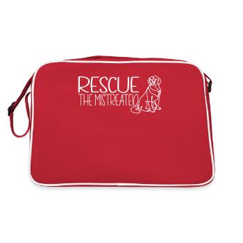 Save the abused dog rescue - Retro Bag - red/white - Back