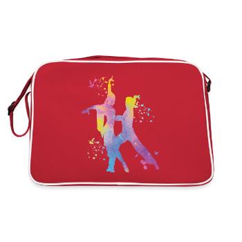 Danseur d’aquarelle de couple de danse latine - Sac Retro - rouge/blanc - Dos