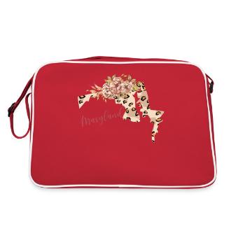Maryland Leopard-muster Karte Leo - Retro Tasche - Rot/Weiß - Hinten
