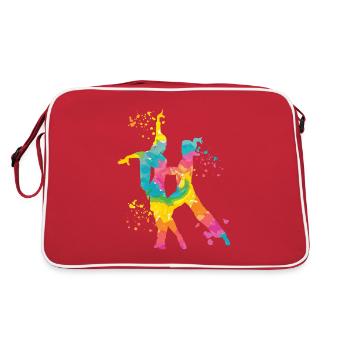 Danseur d’aquarelle de couple de danse latine - Sac Retro - rouge/blanc - Dos