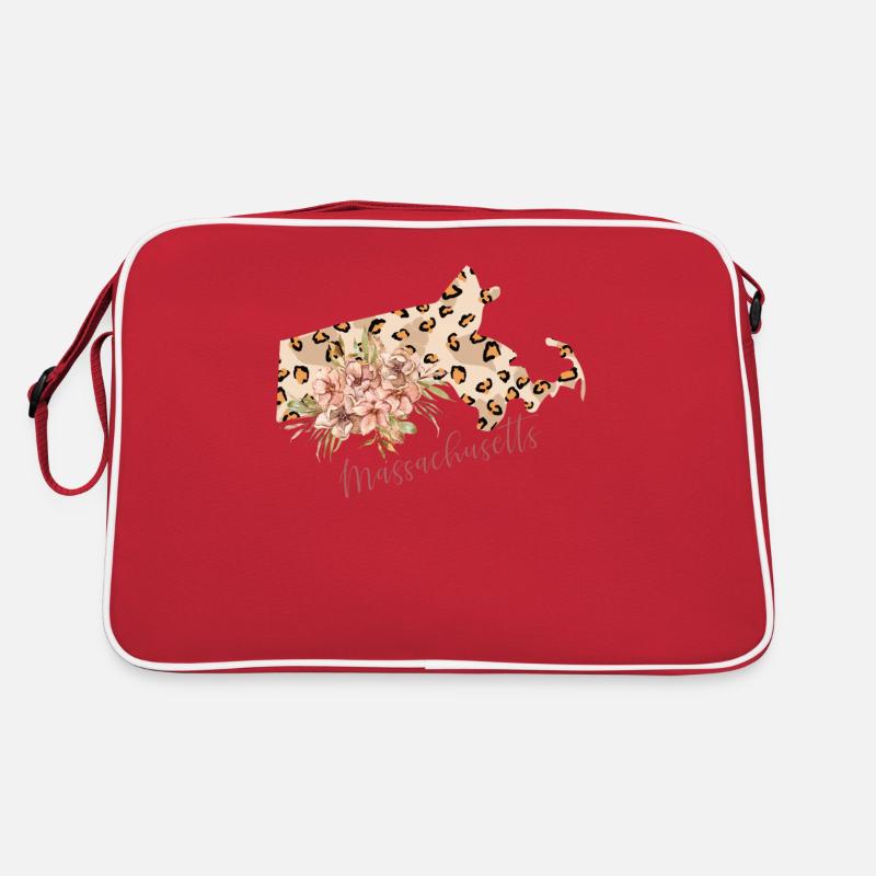 Massachusetts Leopard-pattern Map Retro Bag