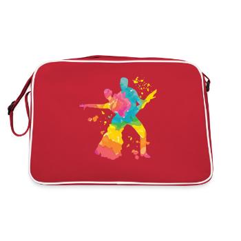 Danseur d’aquarelle de couple de danse latine - Sac Retro - rouge/blanc - Dos