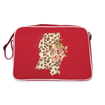Mississippi Leopard Muster Karte Leo - Retro Tasche - Rot/Weiß - Hinten
