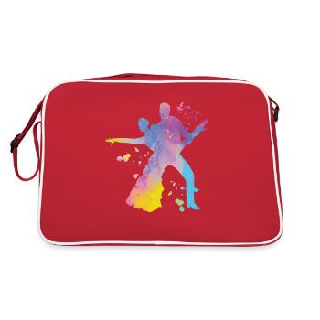 Danseur d’aquarelle de couple de danse latine - Sac Retro - rouge/blanc - Dos