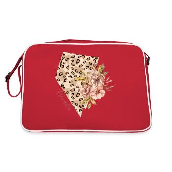 Nevada Leopard-muster Karte Leo - Retro Tasche - Rot/Weiß - Hinten