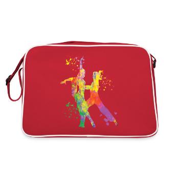 Danseur d’aquarelle de couple de danse latine - Sac Retro - rouge/blanc - Dos