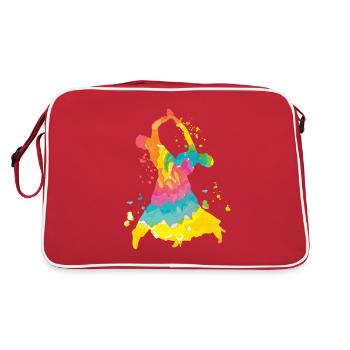 Tango Slow Fox Gesellschaftstänze - Retro Tasche - Rot/Weiß - Hinten