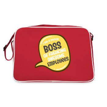 Stolzer Chef Von Guten Mitarbeitern - Retro Tasche - Rot/Weiß - Hinten