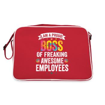 Stolzer Chef Von Guten Mitarbeitern - Retro Tasche - Rot/Weiß - Hinten