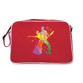 Danseur d’aquarelle de couple de danse latine - Sac Retro - rouge/blanc - Dos