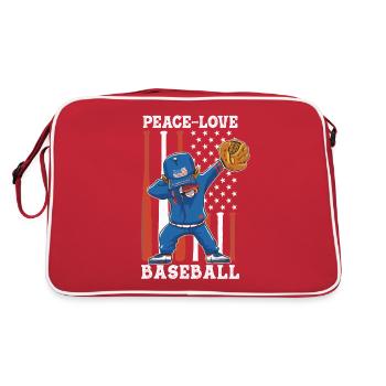Girls Peace Love Baseball - Retro Bag - red/white - Back