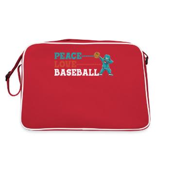 Girls Peace Love Baseball - Retro Bag - red/white - Back