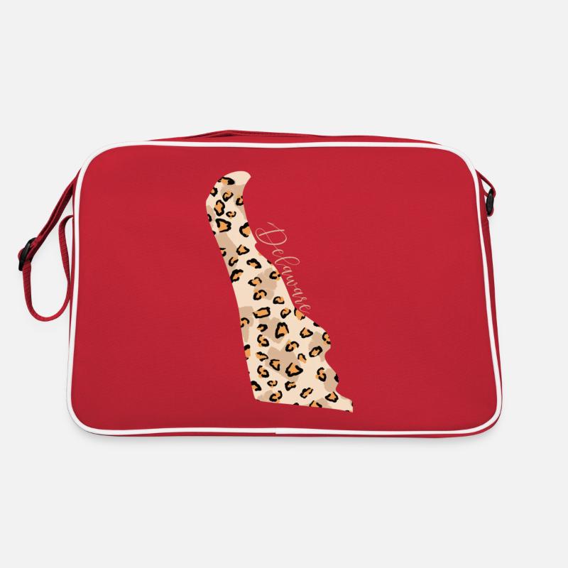 Leopard pattern map State of Delaware Retro Bag