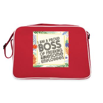 Stolzer Chef Von Guten Mitarbeitern - Retro Tasche - Rot/Weiß - Hinten