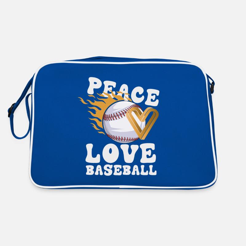 Mädchen Frieden Liebe Baseball Retro Tasche