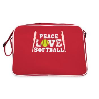 Les filles de la paix aiment le softball - Sac Retro - rouge/blanc - Dos