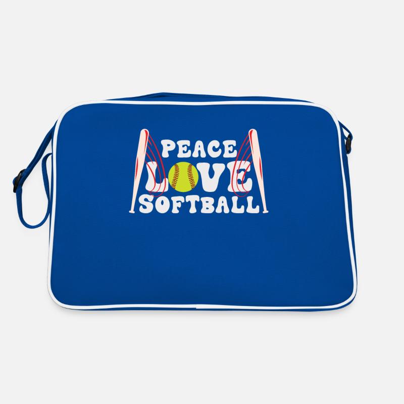 Mädchen Frieden Liebe Softball Retro Tasche