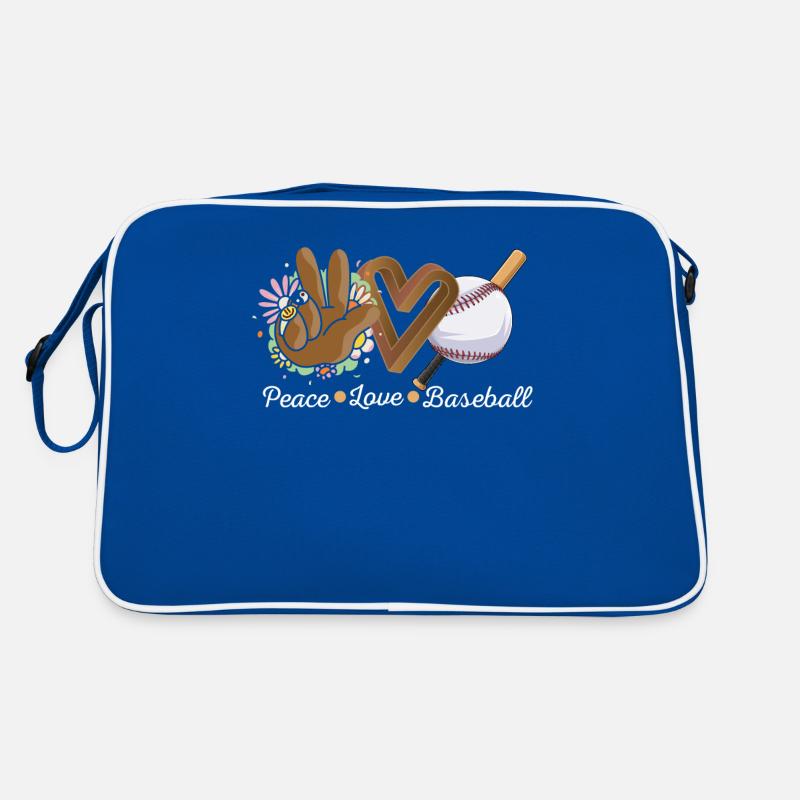 Mädchen Frieden Liebe Baseball Retro Tasche