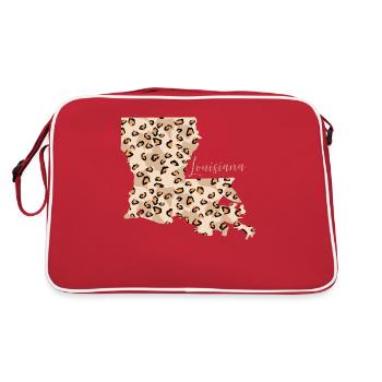 Louisiana Leopard-muster-karte - Retro Tasche - Rot/Weiß - Hinten