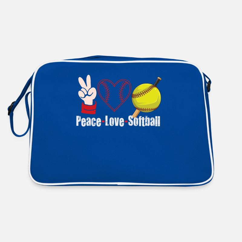 Mädchen Frieden Liebe Softball Retro Tasche