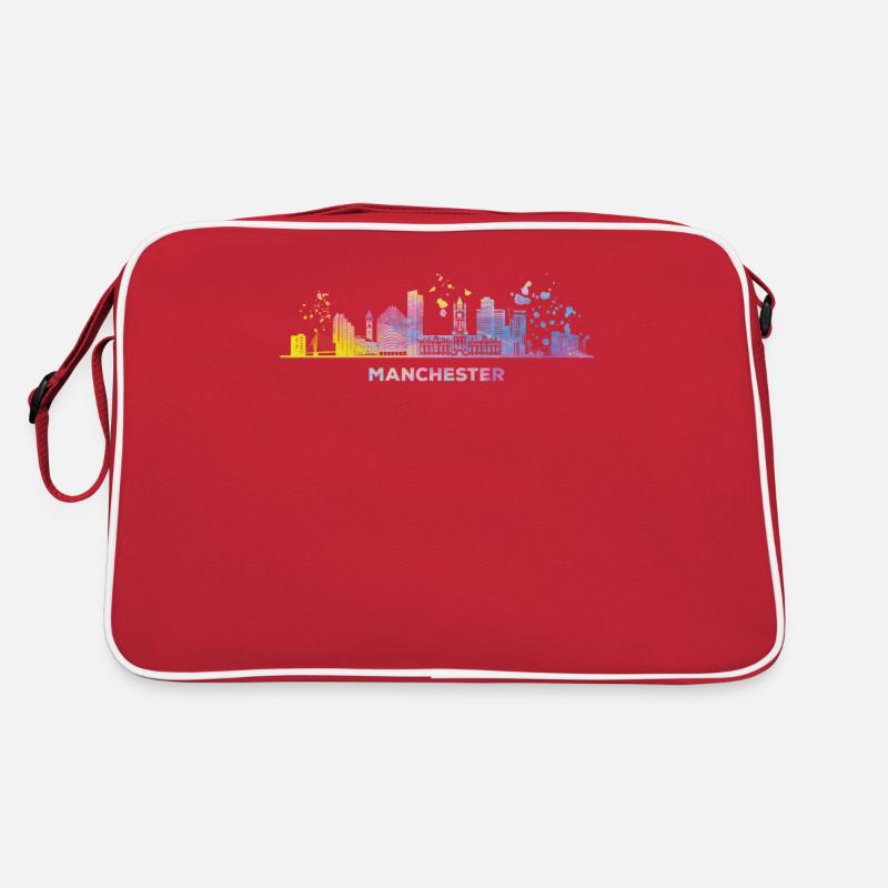 Manchester Skyline Manchester - Retro Bag - red/white
