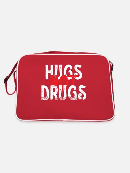 Hugs instead of drugs - Retro Bag - red/white - Back